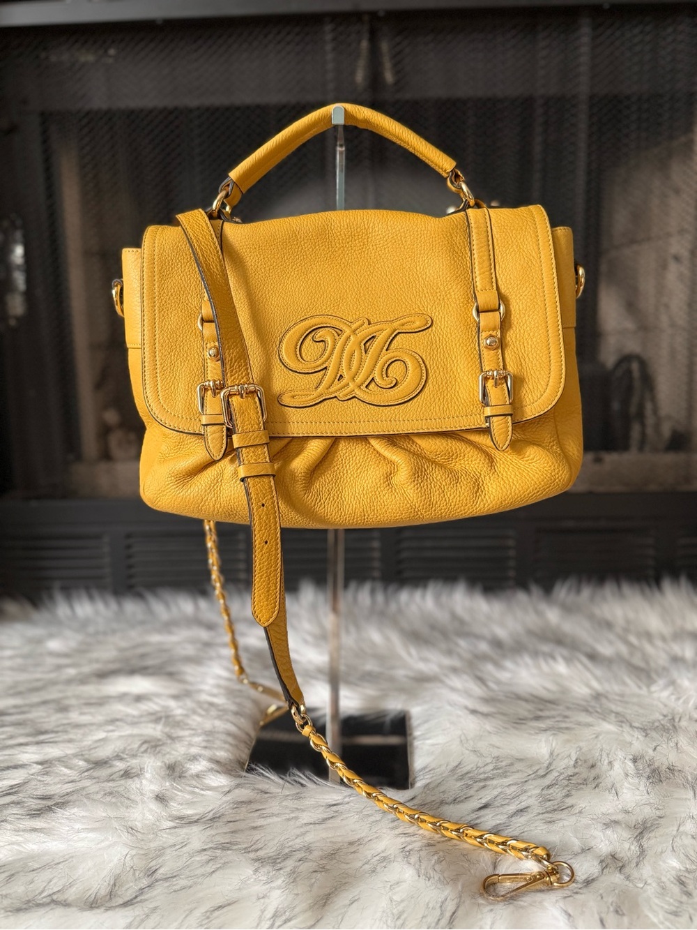 Daks Mustard Yellow Satchel with Sling